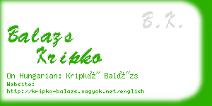 balazs kripko business card